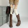 Women's Knee-High Socks - High Elasticity Thin Long Stacked Solid Color Polyester Stockings, All-Season Machine Washable