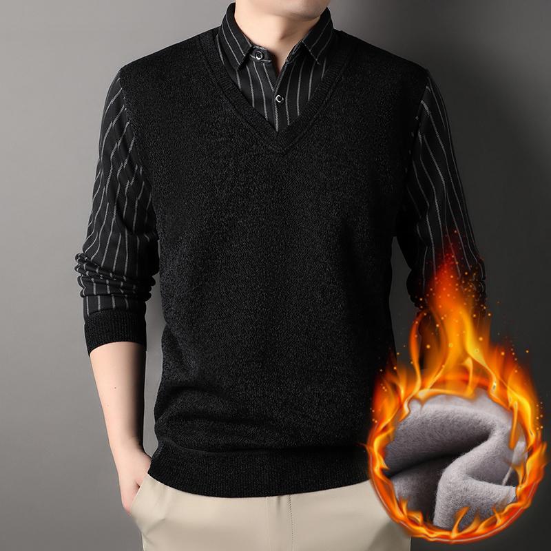 

Мужская зимняя теплая рубашка с цветными блоками, жилет с длинным рукавом, теплый топ XS