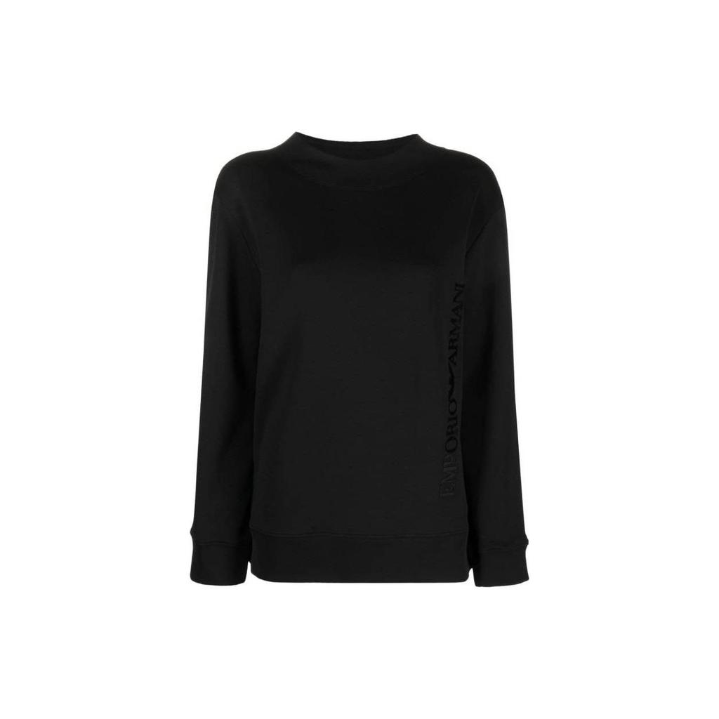 Emporio Armani Loose Fit Crew Neck Long Sleeve Sweatshirt Women tops Black 6R2M7J-2JXGZ-0999