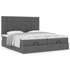 Cadre de lit ottoman - Maison Exclusive - 160x200 - Tissu gris foncé - Rangement hydraulique - Matelas à ressorts