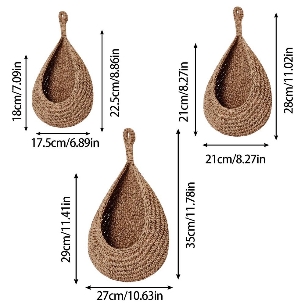 

Подвеска для фруктовой корзины Плетеные богемные подвесные корзины для кухни 3 шт. Подвесная корзина Ресторан Хранение Чеснок Овощи