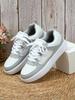MCTIN Women Casual Shoes Breathable Platform Sneakers Couples Non Slip Leather Skateboard Shoes