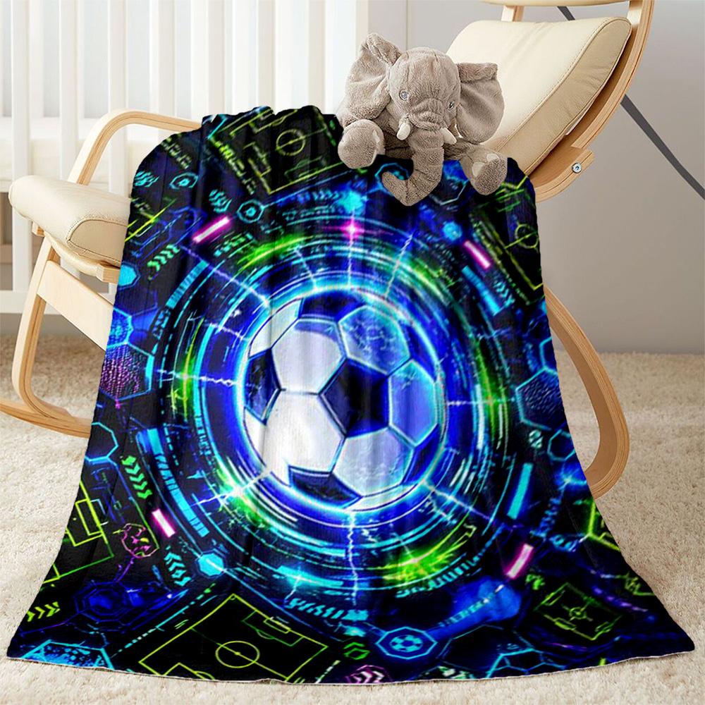1pc Soccer Ball blanket Soft Warm Lightweight Perfect for Travel Camping Picnics Sofa Office Bed Living Room Ideal Gift for Friends and Family