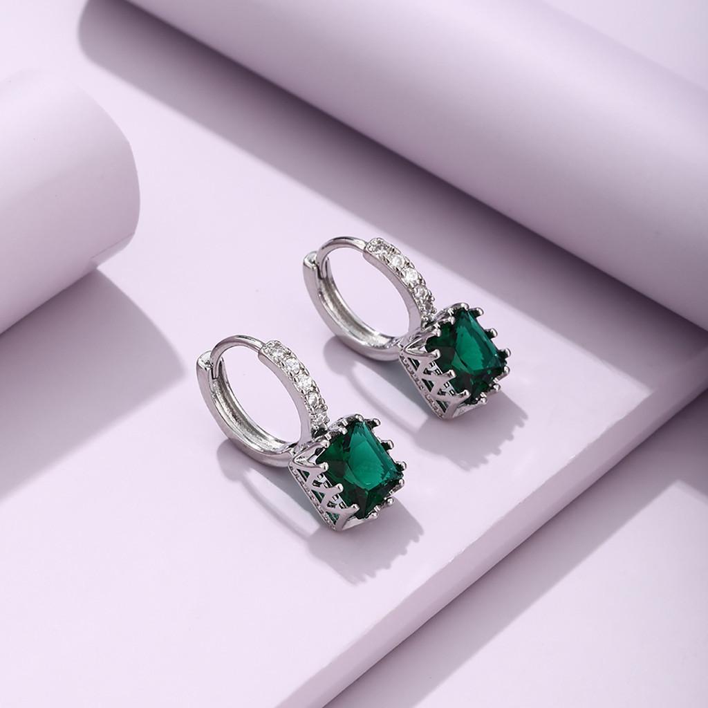 Stylish Zircon Square Alloy Earrings For Women Geometric Summer 2022 Jewelry Unique