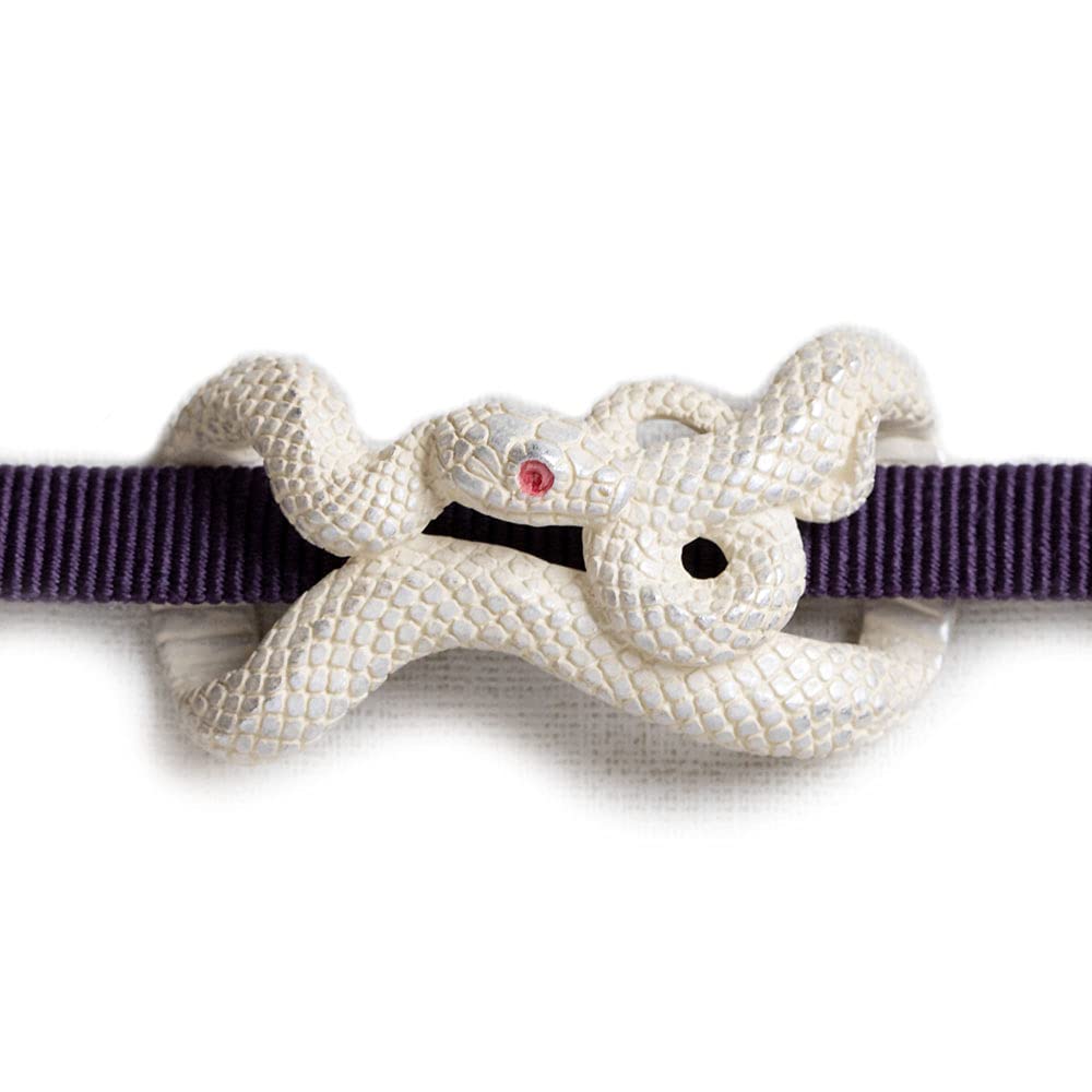 

Большой змеиный белый зажим для оби: Палнарт Поц