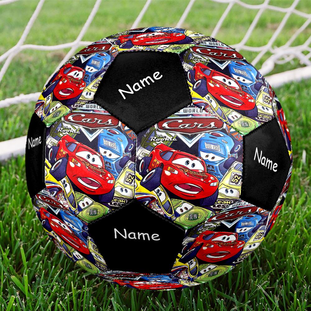 Pallone da Calcio Taglia 5 Tema Auto con Nome Personalizzabile, Adatto Sia per Partite Indoor che Outdoor, un Regalo Adatto a Tutti.
