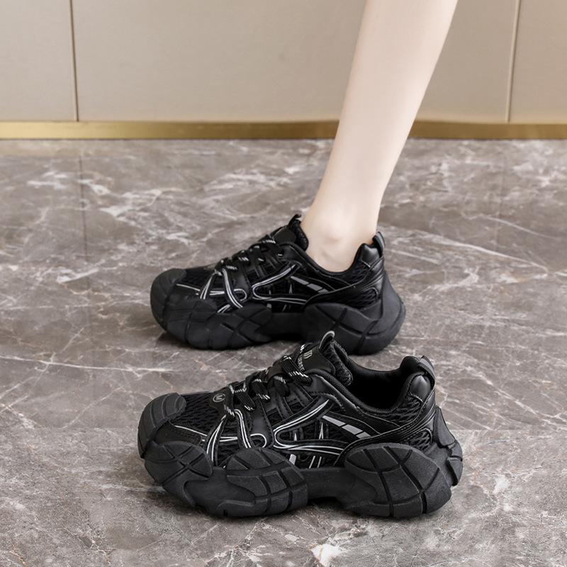 Yang Mi Has the Same Platform Dad Shoes for Women's 2025 Autumn New 34-size Versatile Mesh Casual Running Sports Shoes