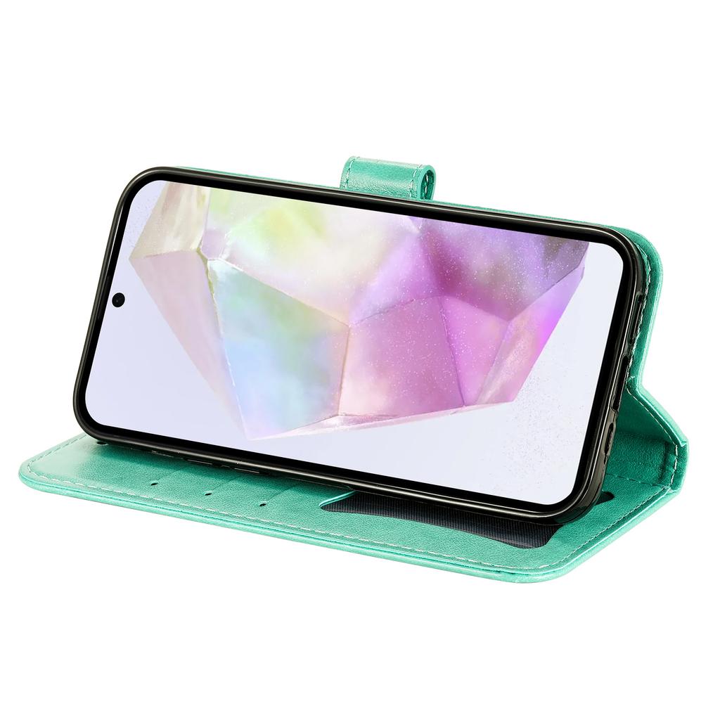 Pouzdro pro Samsung Galaxy A36 5G s květinovým vzorem, PU kůže, peněženka, stojánek, kryt na telefon