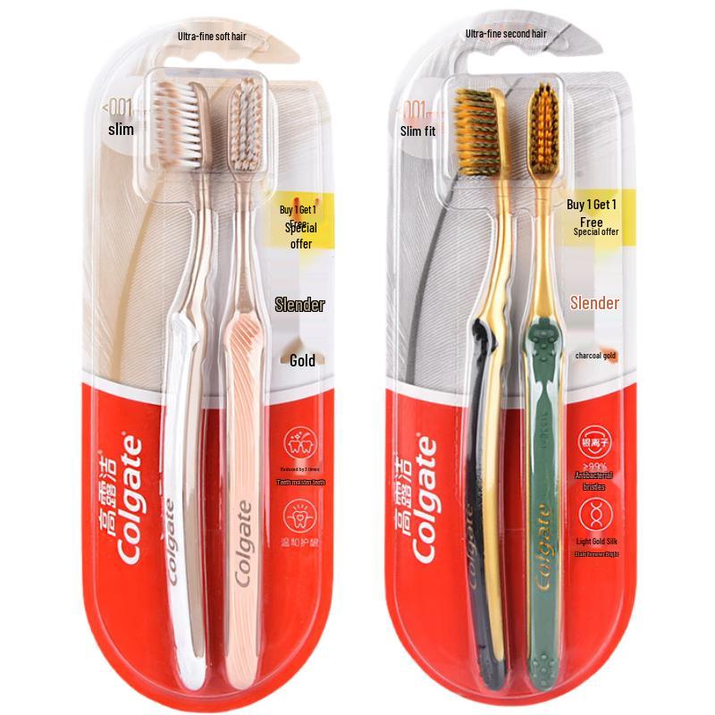 Colgate Slim Soft Charcoal Gold Toothbrushes