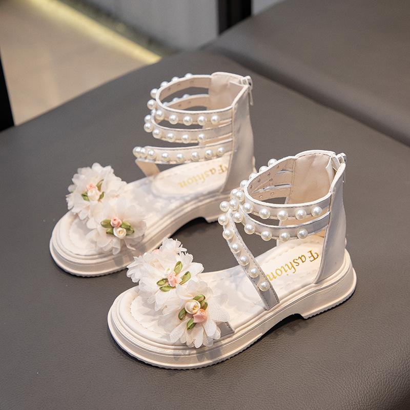 Summer Girls Open Toe Princess Roman Sandals Casual Student Shoes For Older Kids