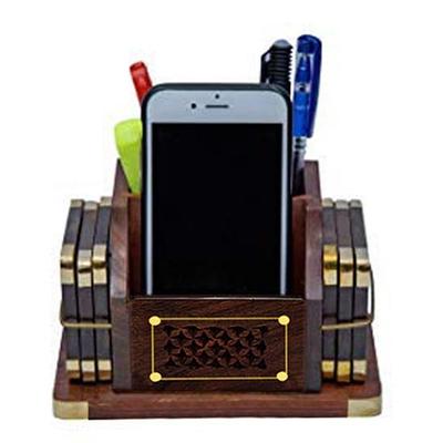 Posavasos de Madera 15.24cm Posavasos de Mesa de Madera Juego de 6 para Taza de Café