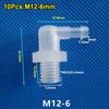 10Pcs M6-M12 To 4-12mm Pagoda Elbow Connector Plastic Hose Fittings  for Aquarium Fish Tank Fittings