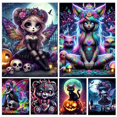 Neue 2024 Cartoon Elf Volle Runde Platz Diamant Mosaik Diamant Malerei Perle Stickerei Weihnachten Geschenk Hause Dekoration