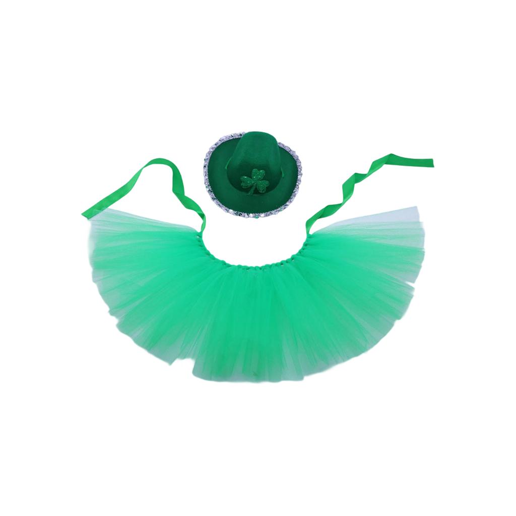 St. Patrick's Day Pet Hat & Set: Festive Green Cowboy Hat With /Crown Decor For Dogs & Cats