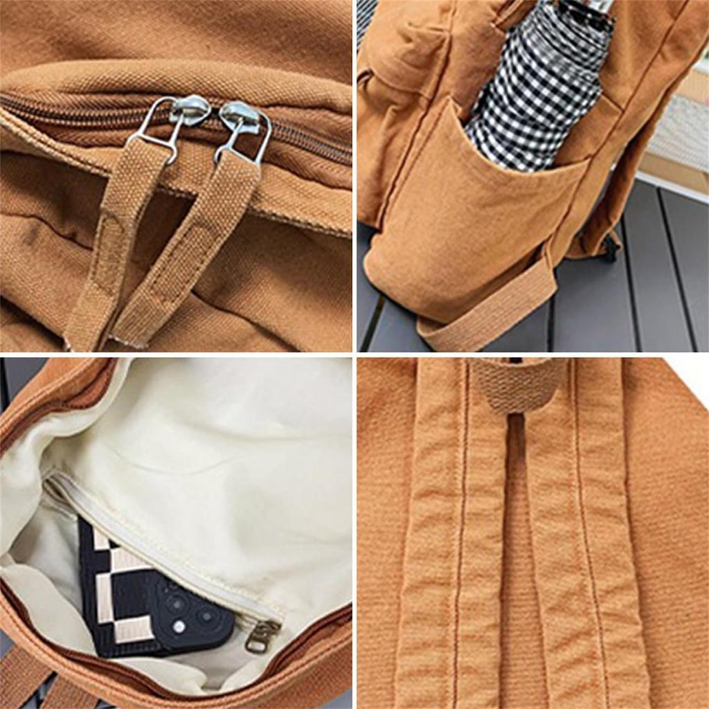Zaino in tela vintage più grande [La selezione] (Nero)