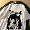 Harajuku Anime Frauen T Shirt Lose Übergroßen T Shirt Weibliche Kleidung Sommer Grafik Top für Cartoon T Shirt Japanische Streetwear