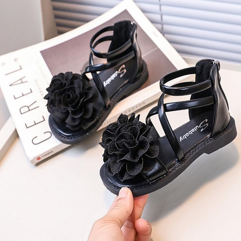 Girls  Sandals Summer Children s Flower Princess Shoes Little Girls  Roman Sandals 23