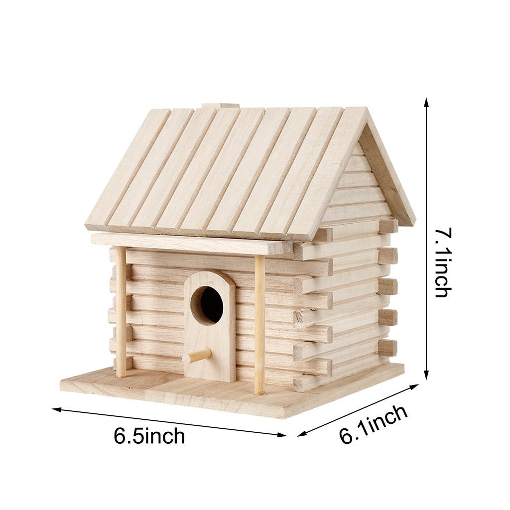 Mini Jaula para Pájaros de Madera Casa de Pájaros Colgante para Exteriores Caja Decoración de Jardín para Pájaros Productos para Pájaros Nido de Madera para Pájaros y Loros
