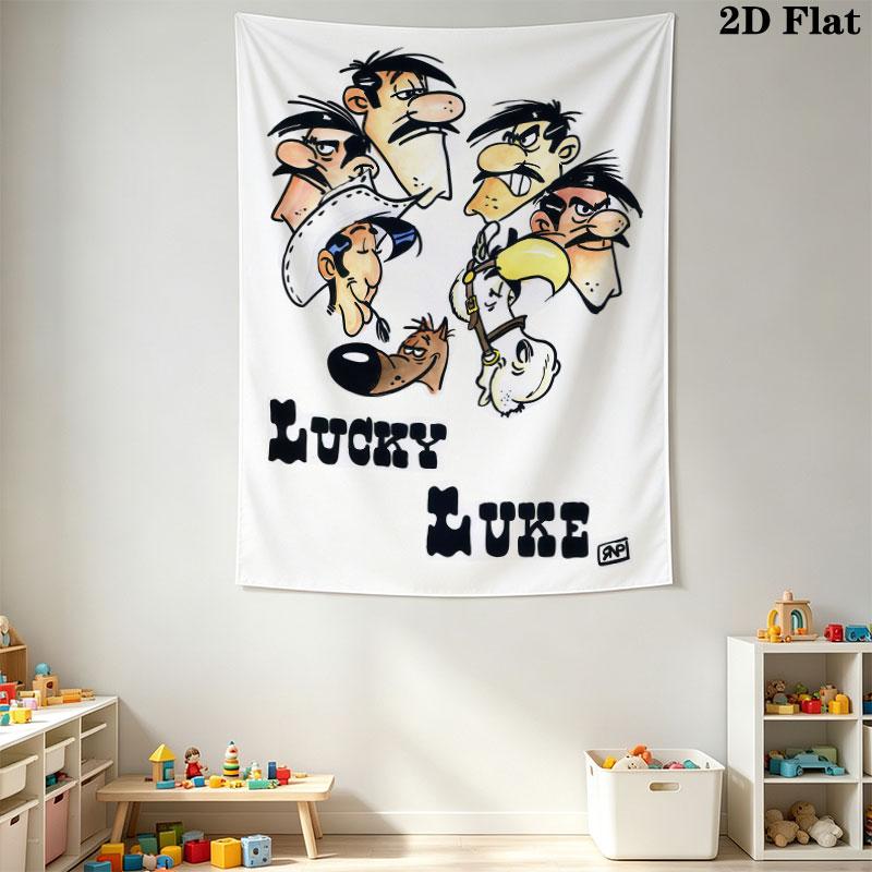 Lucky Luke Pride Wall Tapestry Aesthetic Wall Hanging Printed Fabric Blanket Decorative Tapestries for Bedroom Living Room Home Decor