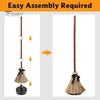 Dynamic Witch Broomstick Electric Broom Toy, with Touch Activated Swinging Prop, Retro Movie Style Straw Broom, for Halloween Party Courtyard Display