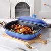 Ceramic Gradient Blue Deep Baking Dish with Lid