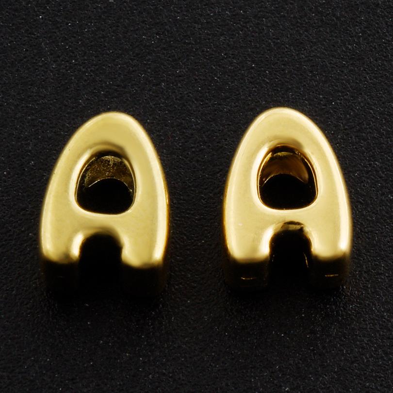 

2/5pcs Small A-Z Initial Letters Charm Spacer Bead Stainless Steel Beads For Jewelry Making Bracelet Anklet Necklace Accessories 2pcs