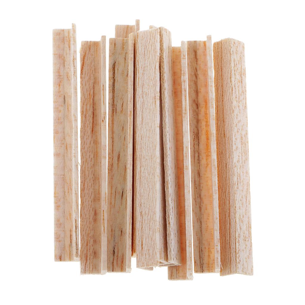 

10 Pieces 50mm / 80mm / 100mm Long Premium Basswood L Shaped Wooden Bar House Ship Craft Model wooden building Construction 100mm