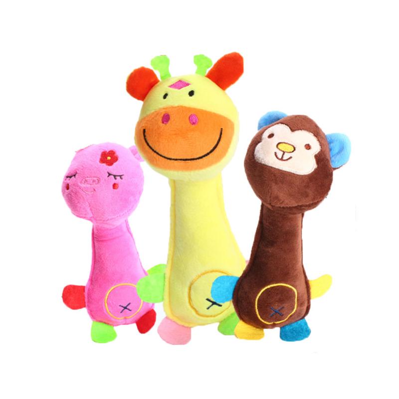 Cute Animal Shape Pet Puppy Toy with Sounder Chew Squeaker Plush Toys for Pet Supplies