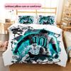 Lionel Messi Pattern Bedding Home Decoration Birthday Gift (1 * Duvet Cover + 2 * Pillowcase, Without Core),fan Merchandise.