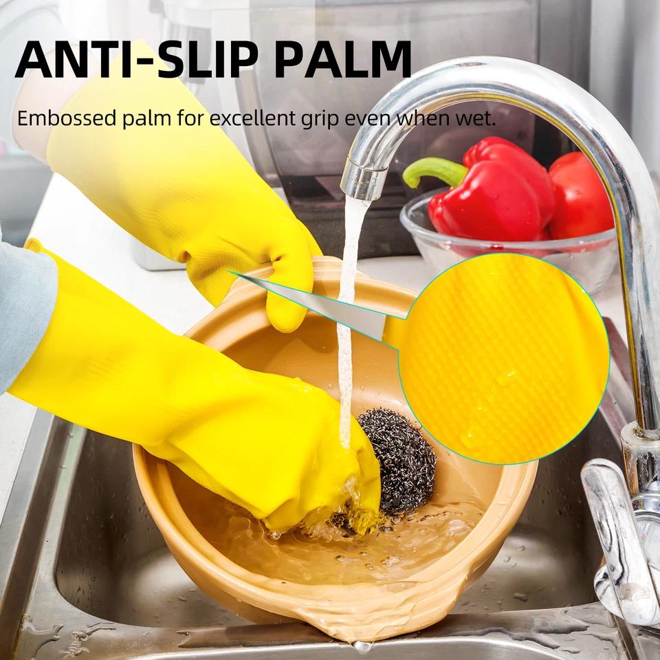 Food Grade Silicone Dishwashing Gloves Reusable Non-Slip Waterproof Heat Resistant Multipurpose Cleaning Gloves for Kitchen Home