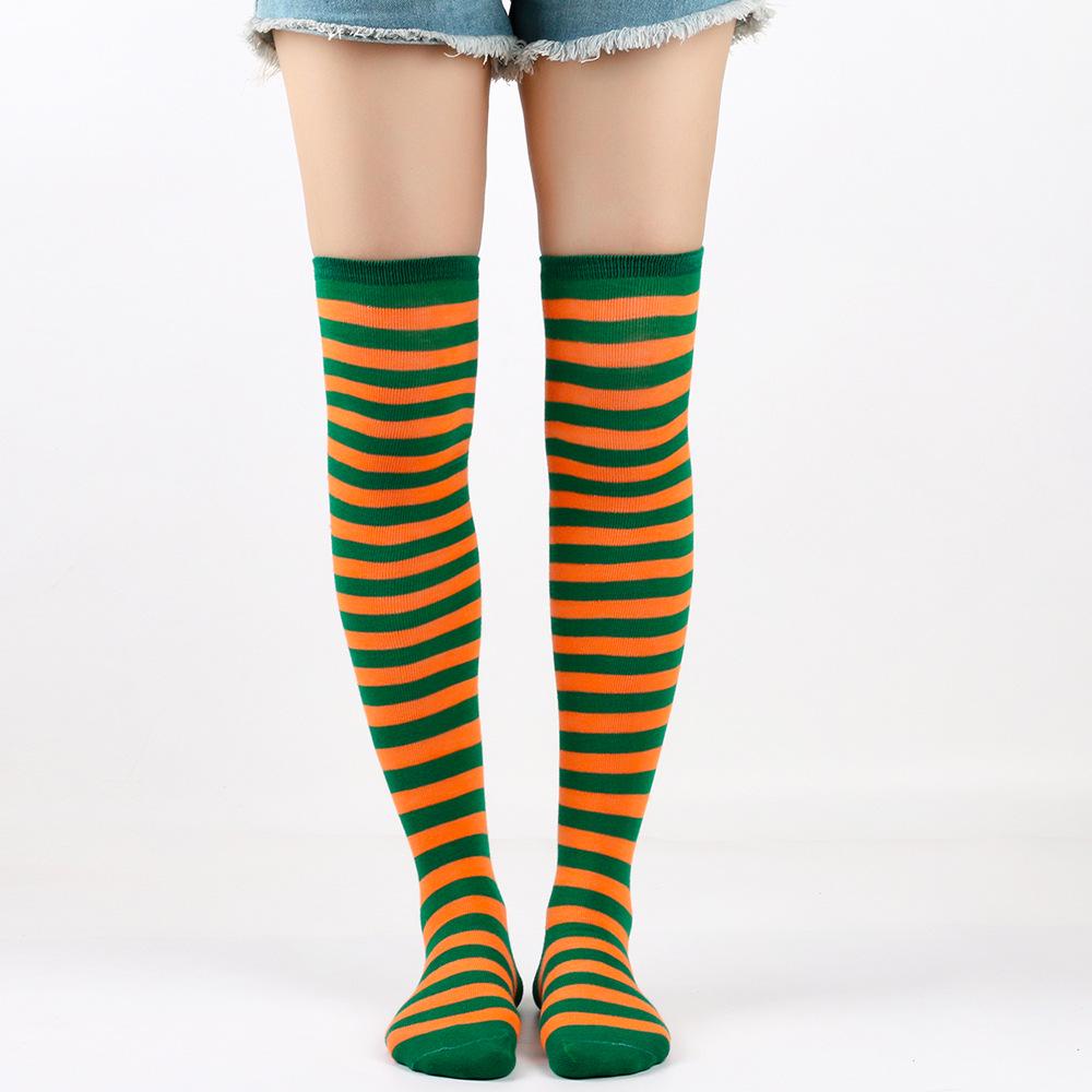 Women's Zebra Striped Thigh-High Socks: Japanese & Korean Style Over-the-Knee Halloween Cosplay Performance.