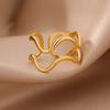 Minimalist Stainless Steel Line Open Rings For Women Gold Wedding Aesthetic Ring Designer Jewelry Accessories BFF Anillo