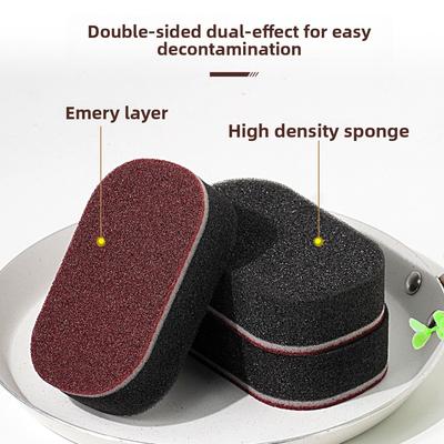 Emery Sponge Nano Magic Wipe Kitchen Household Rust Brush Pot Artifact Wipe Pot Bottom Black Dirt Cleaning Sponge Brush
