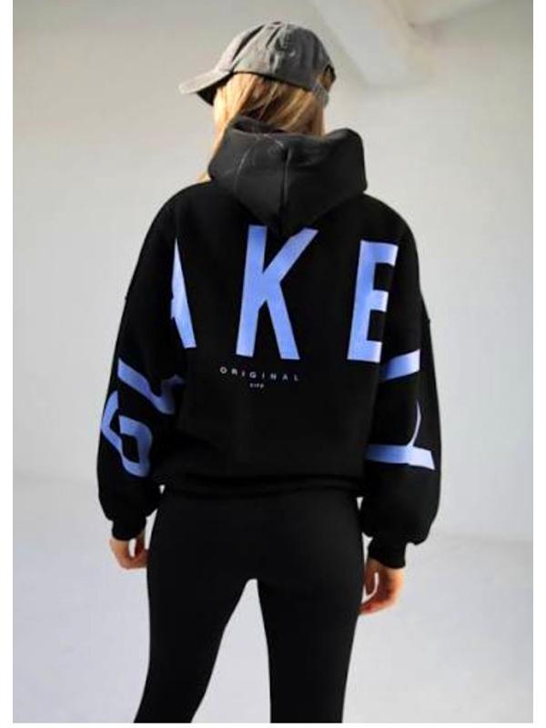 2025 Unisex Bluza z kapturem TK z nadrukiem dużej litery - Modny jesienny styl dla mężczyzn i kobiet