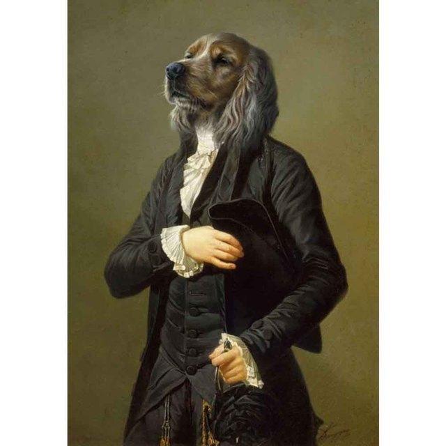 Funny Animal Posters Deer Cat Dog Portrait Poster Paintings and Canvas Painting Nordic Wall Art Pictures Room Living Room Decoration No Frame