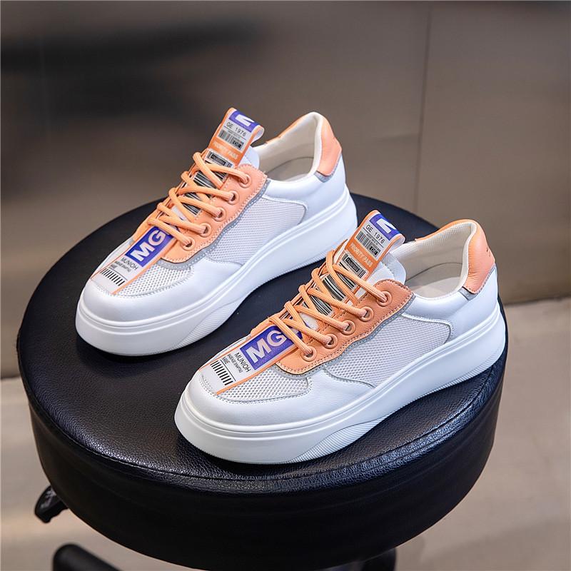 Little white shoes women s leather 2026 spring sports mesh breathable single shoes women s flat running women s shoes 35
