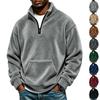 Men's Pullover Sweatshirt Loose Fit Flannel Color Casual Fall Winter