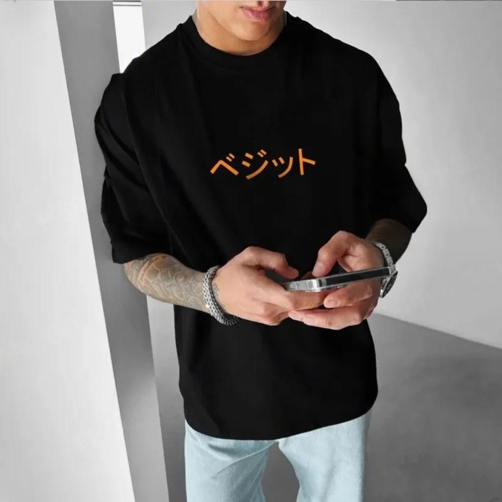 Dragon Ball Summer Men's T-shirt Japanese Anime Vegito Autumn Boys' Short-sleeved Punk Trend Parent-child Outfit