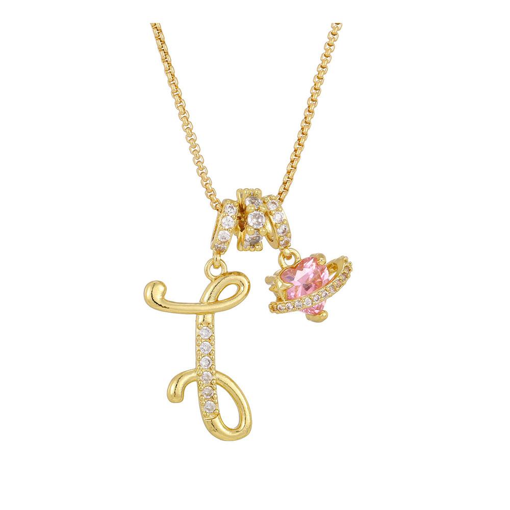 Women's Initial Heart Necklace Name Art Design Letter Jewelry Chain Adjustable Accessories