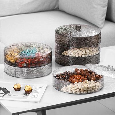 Plato de Frutas Apilado Multicapa Engrosado, Plato para Nueces Doméstico, Plato para Snacks y Frutas con Compartimentos para Semillas de Melón, Caja de Almacenamiento, Bombonera