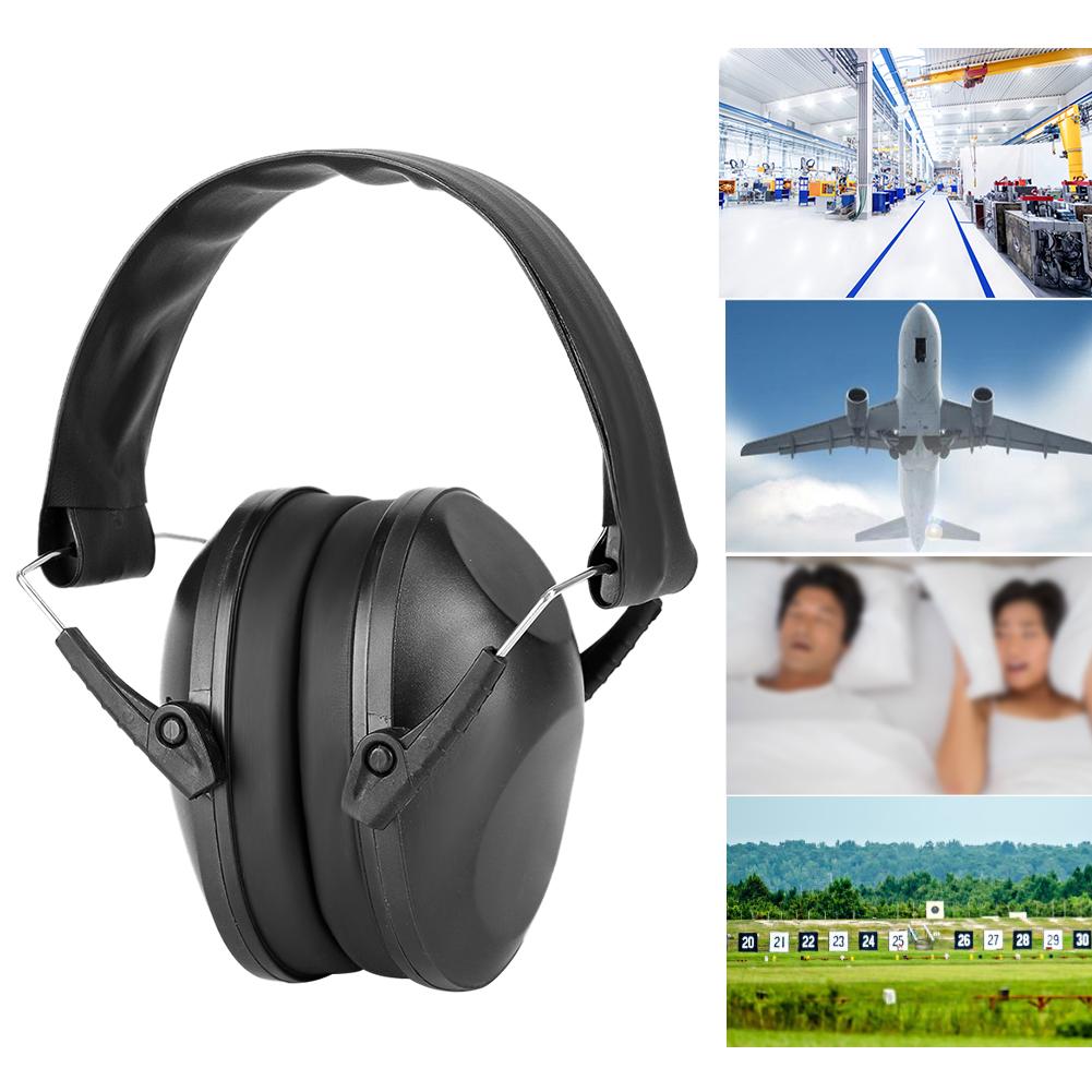 Foldable Protection Earmuff Learning Sleeping AntiNoise Industry Hearing Protector(Black )