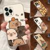 Capybara Cute Transparent Case For Apple iPhone 17 16 15 14 13 12 11 Pro Max 16 Plus 16E 17Air 17Pro Phone Cover Silicone Funda