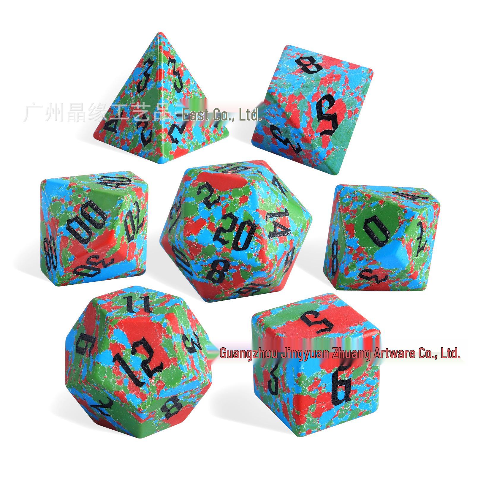 Бирюзовый набор кубиков DND из 7 штук цветочный/бирюзовый