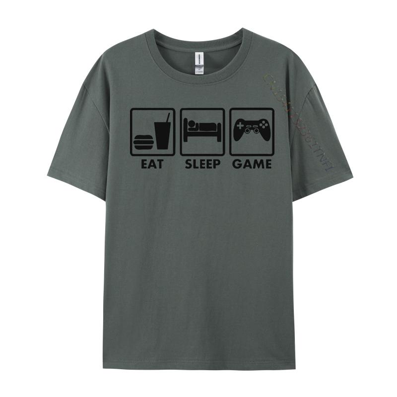 Eat Sleep Game Tshirt Cute Game Controller Cotton Men Tshirts Personalized Tops Tees Graphic T Shirts Men Oversized
