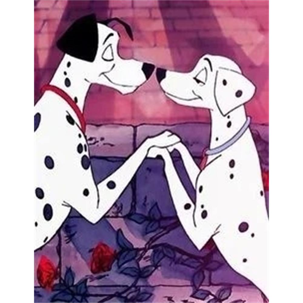 

Disney Dalmatian Diamond Painting 5D DIY Diamond Painting Mosaic Disney Cartoon Dog Pattern Rhinestone Set Home Decor Gift Round 20x30cm