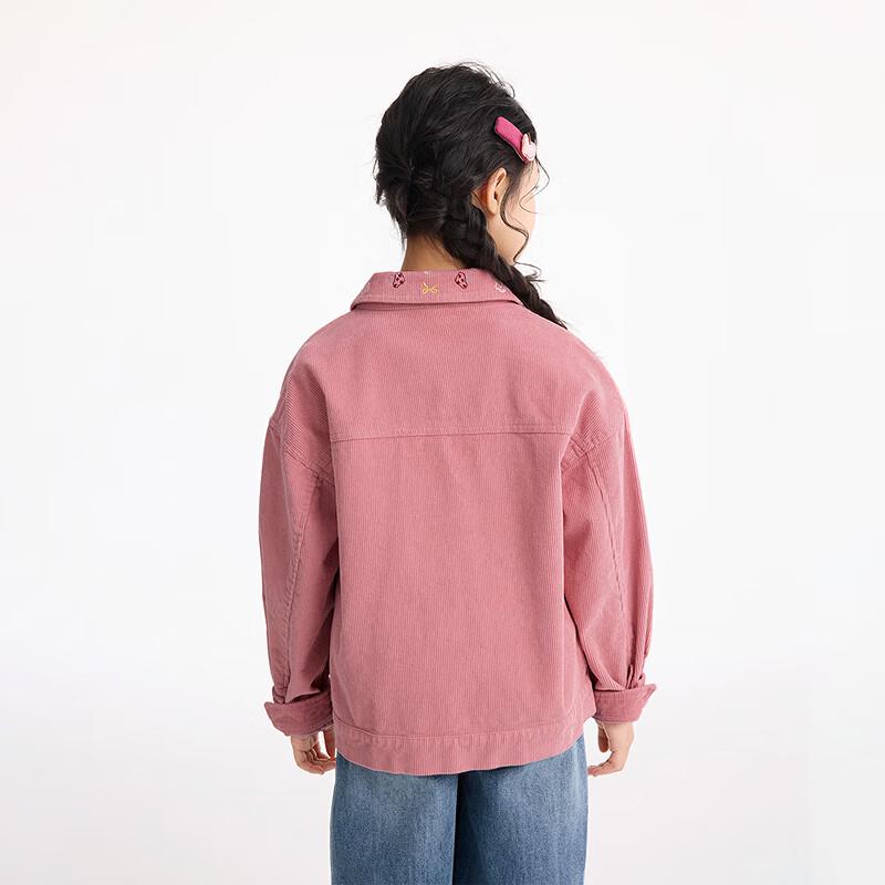 Xiaoyinman Girls' Embroidered Pure Cotton Lapel Jacket