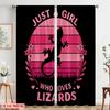 2pcs 2D Flat Printing Curtain Just A Loves Lizards Polyester Without Electricity Seasonal Party & Holiday Decor Perfect for