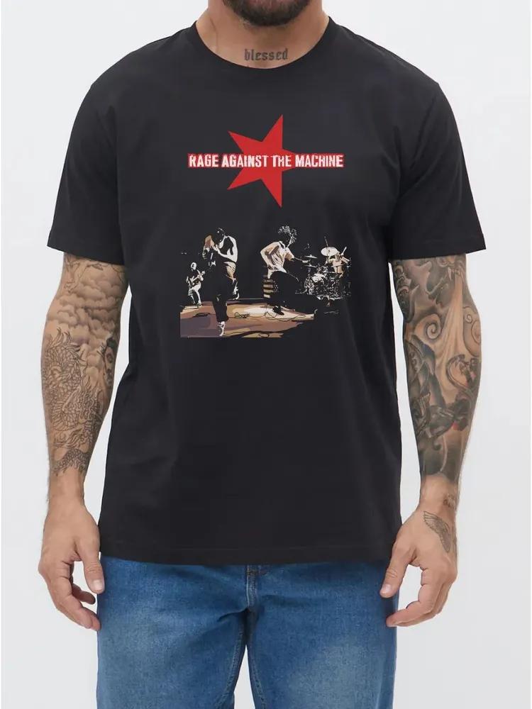 Unisex Short Sleeve Crew Neck Cotton T Shirt Rage Against The Machine S