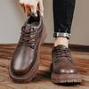 Men's shoes autumn British style men's casual leather shoes work non-slip wear-resistant tooling labor insurance sports low-top Martin boots