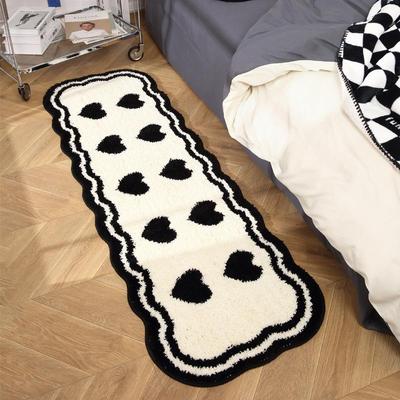 Cream Plush Bedroom Rug - Long Bedside Mat for Bedroom, Bay Window, Sofa, or Coffee Table